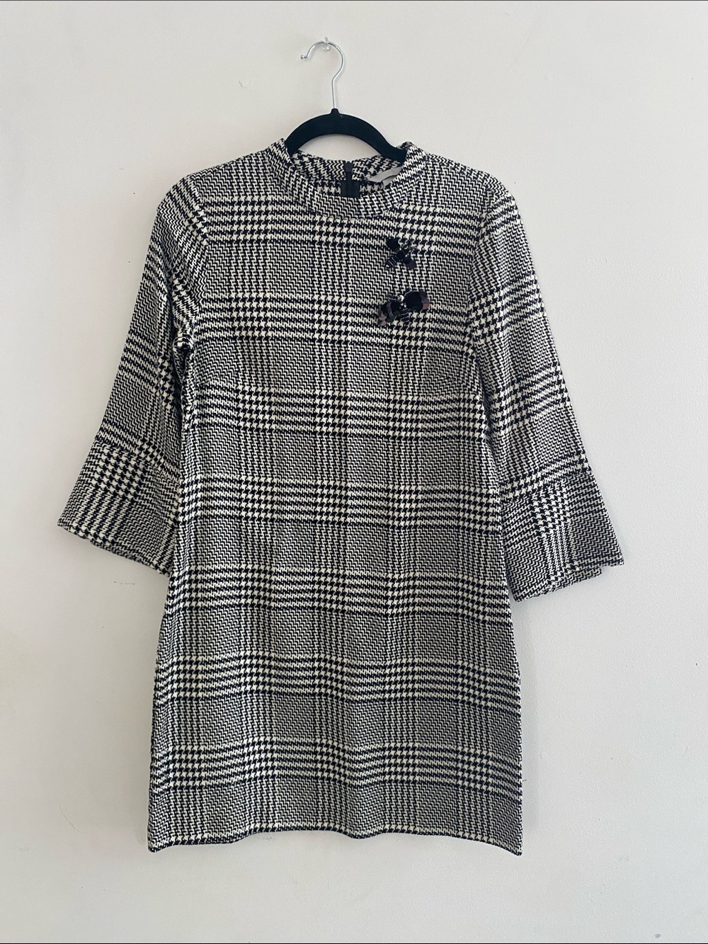 H&M Black & White Plaid Mini Dress